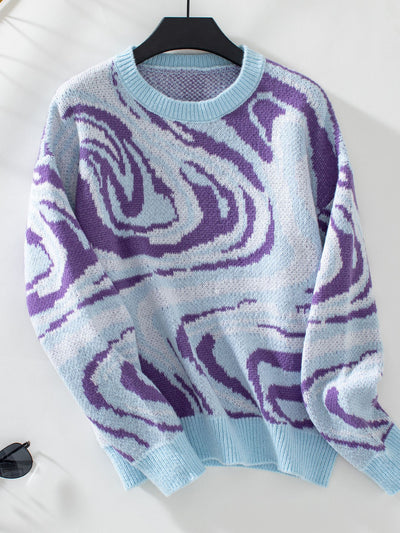 Abstract Pattern Jacquard Sweater