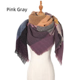 Thickened Warm Shawl Prickly Plaid Square Scarf