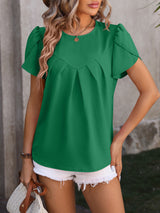 Casual V-neck Chiffon Bud Sleeve Shirt Top