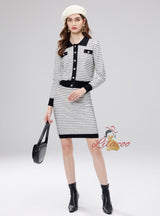 Small Lapel Coat+High Waist Skirt Suit