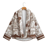 Printed Double-pocket Cotton-padded Coat