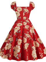 Printed Silm Waist Retro Hepburn Dress