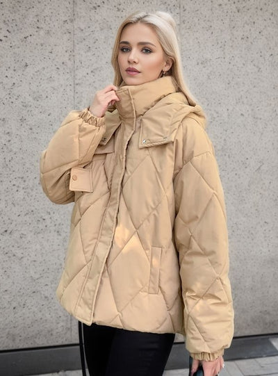 Loose and Slim Diamond-shaped Padded Coat