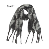 Coarse Tassel Jacquard Leopard Scarf