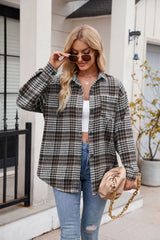 Thousand Plaid Button Woolen Shirt