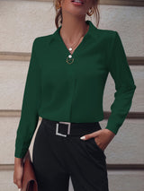 Ladies Solid Color Long Sleeve Shirt