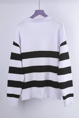 Women Striped Stitching Sweater