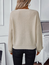 Casual Round Neck Long Sleeve Sweater