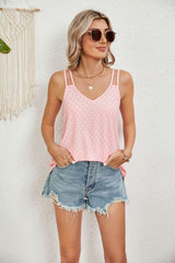 Solid Color V-neck Suspender Vest Loose T-shirt