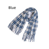 Fringed Plaid Shawl Padded Scarf