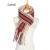 Women Plaid Fringed Scarf Shawl