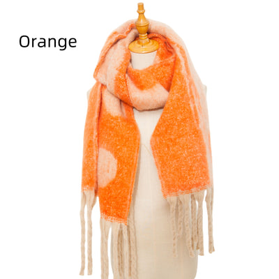 Thickened Jacquard Tassel Polka Dot Scarf