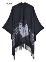 Solid Color Shawl Thickened Tassel Dual-purpose Scarf Cloak