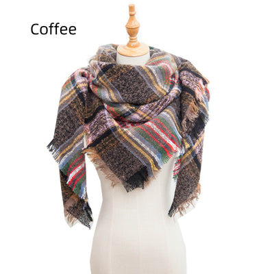 Plaid Thorn Wool Scarf Shawl