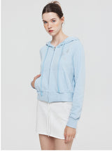 Sports Zipper Hooded Short Coat