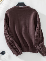 Solid Color Twist Retro Loose Sweater