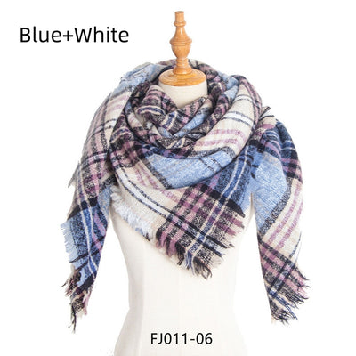 Women Small Plaid Square Scarf