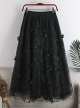 Double-layer Gauze Embroidery Skirt