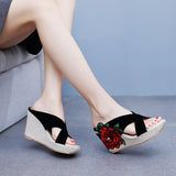 9 cm Fishmouth Thick-soled Wedge-shaped Slippers