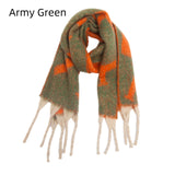 Thickened Tassel Jacquard Letter Scarf