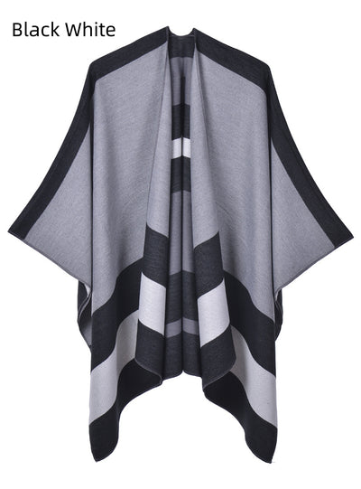 Double-sided Scarf Shawl Striped Cloak