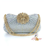 Chain Slung Rhinestone Handbag