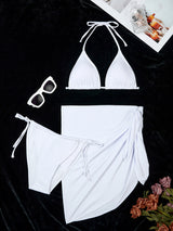 Solid Color Three-piece Pit Bikini