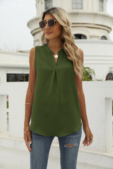 Solid Color Chiffon Shirt V-neck Vest