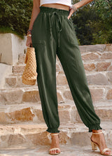 High Waist and Solid Color Pant