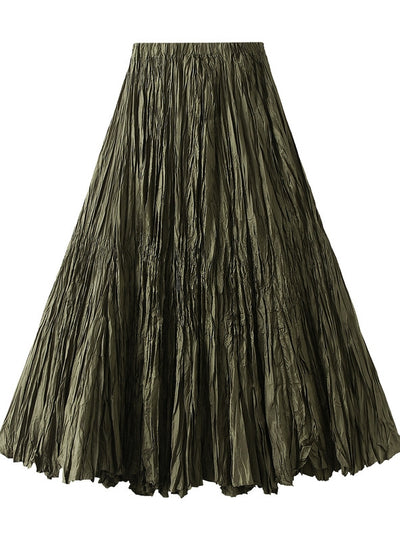 Pleated Loose Slim Big Swing Skirt