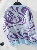 Abstract Pattern Jacquard Sweater