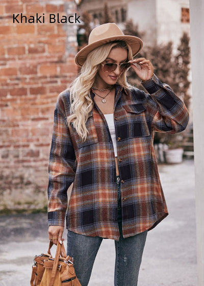 Casual Fashion Loose Plaid Shirt