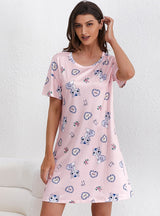 Short-sleeved Print Loose Pajamas