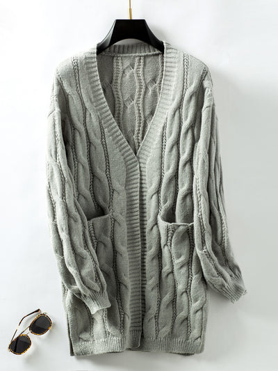 Twist Retro Loose Long Sweater Coat