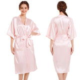 Solid Color Smooth Robe Bathrobe