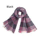 Double Fringed Plaid Scarf Shawl