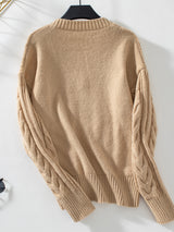 V-neck Pullover Vintage Twisted Sweater