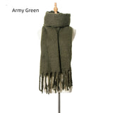 Thick Tassel Solid Color Thick Scarf