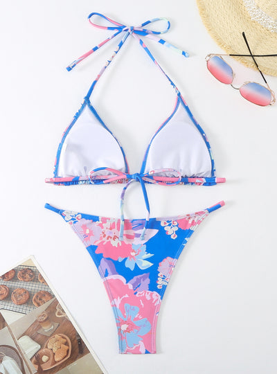 Sexy Three-point Split Printed Swimsuit