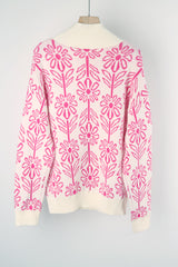 Turtleneck Flower Print Sweater