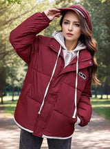 Fake Two-piece Hooded Thickened Cotton-padded Jacket