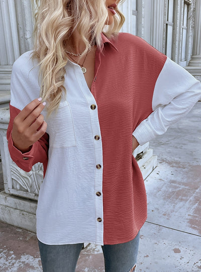 Colour Matching Long Sleeve Shirt