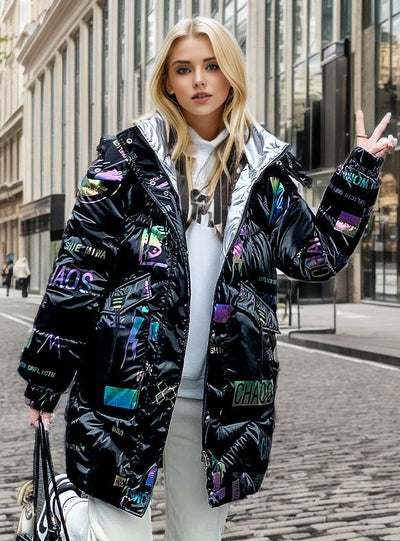 Medium and Long Glossy Cotton-padded Jacket