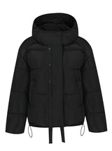 Warm Hooded Drawstring Warm Cotton-padded Jacket Coat