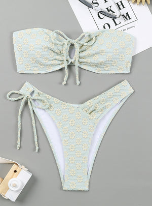 Print Straps Two Piece Bikini