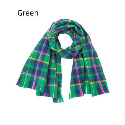 Women Warm Plaid Scarf