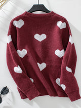 Love Heart Single-breasted Loose Sweater