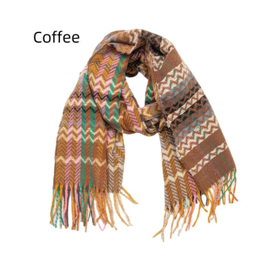 Thickened Wavy Striped National Wind Scarf Shawl