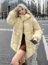 Medium and Long Loose Padded Cotton-padded Hooded Coat