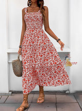 Summer Printed Suspender Dress